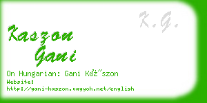 kaszon gani business card
